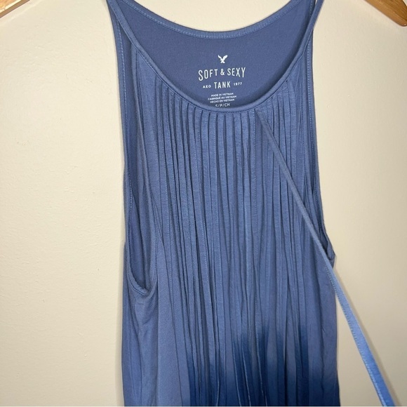 American Eagle Outfitters Soft & Sexy Blue Ombré Fringed Tank Size Small - Picture 6 of 11